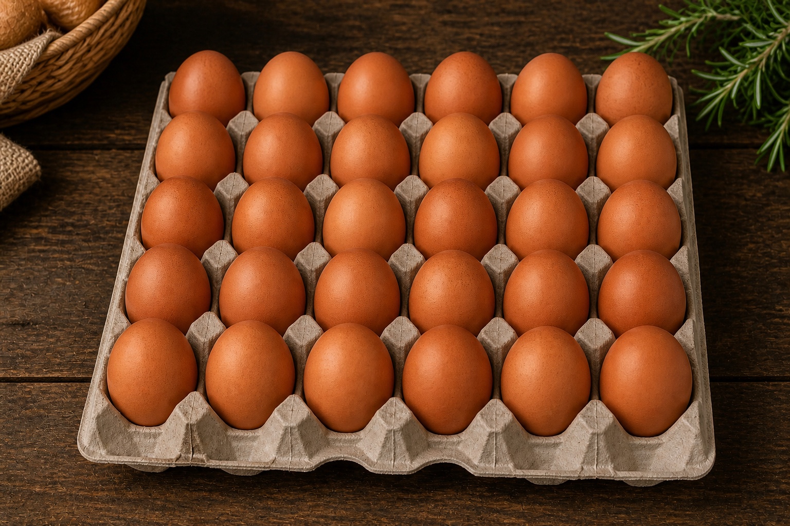 Bandeja de 30 huevos extra rojos Huguex